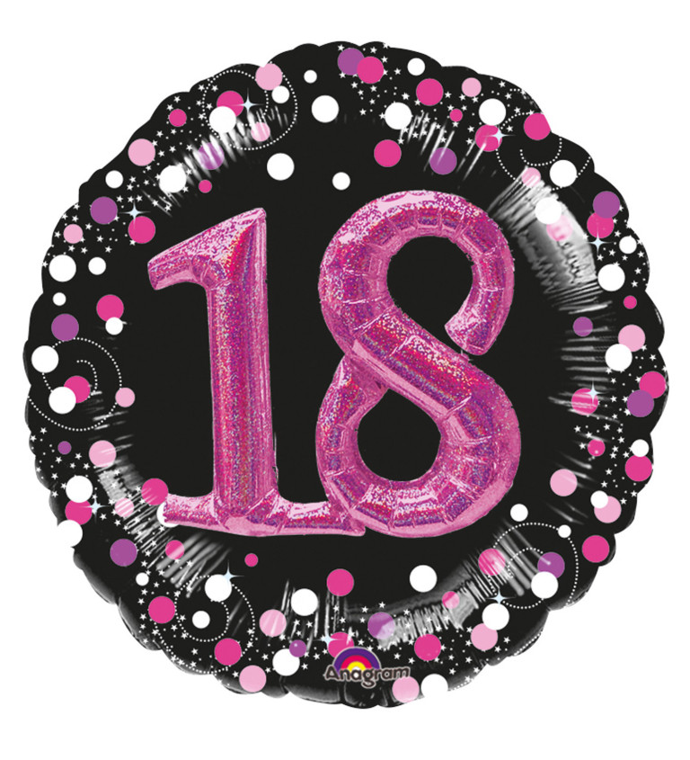 Balónek - růžové číslo 18