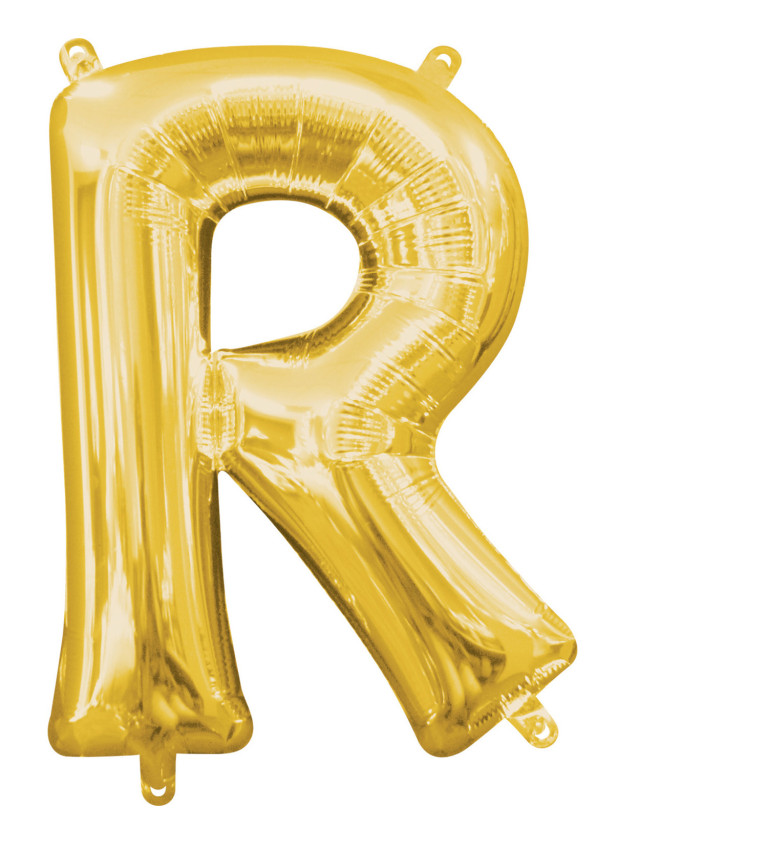 Zlatý fóliový balónek - písmeno R
