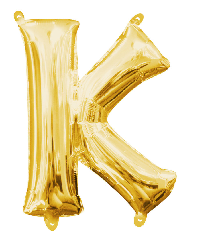 Zlatý fóliový balónek - písmeno K