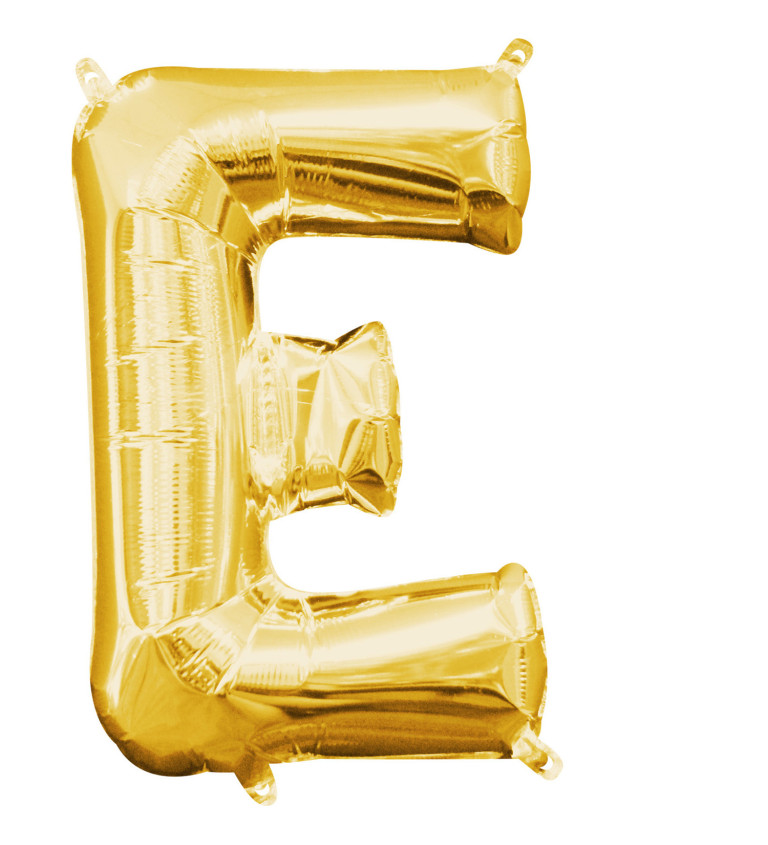 Malý zlatý fóliový balónek - písmeno E