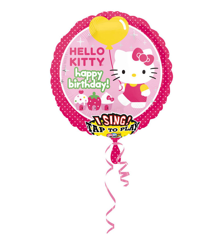 Zpívající balón s motivem Hello Kitty