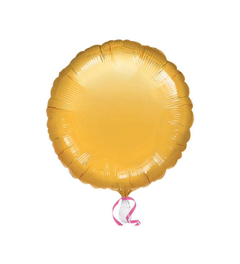 Fóliový balónek kolečko - zlatý