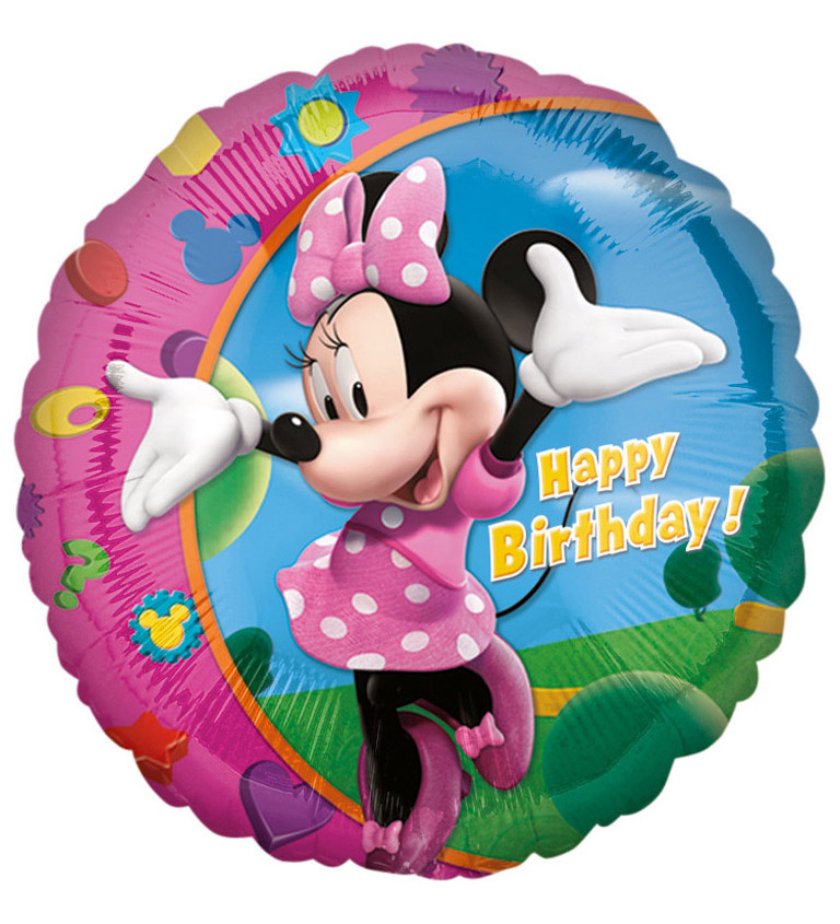 Balónek Minnie - Happy Birthday