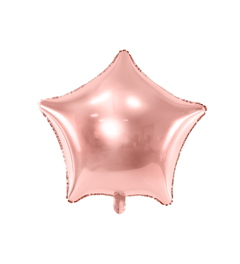 Foliový balónek rosegold - hvězda