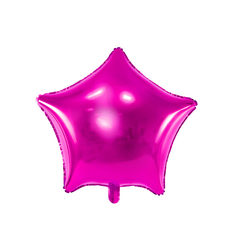 Tmavě růžový balónek - hvězda