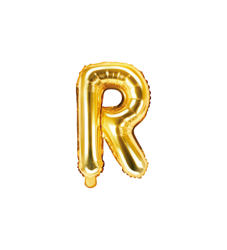 Zlatý fóliový balónek - písmeno R
