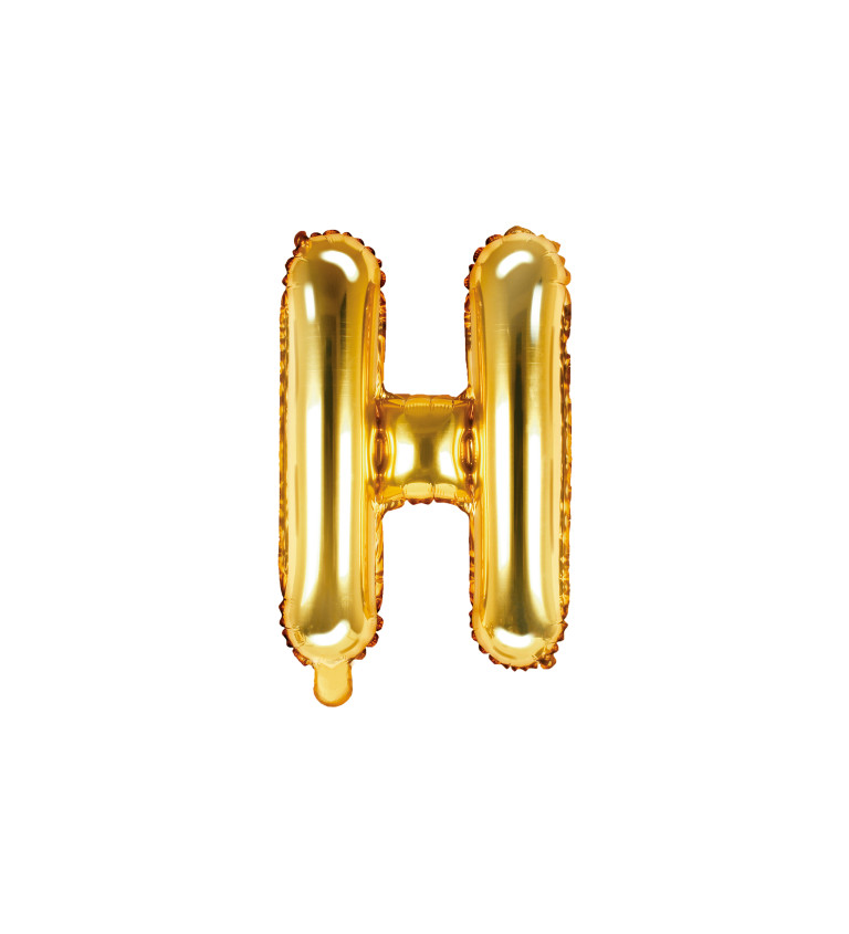 Zlatý fóliový balónek - písmeno H