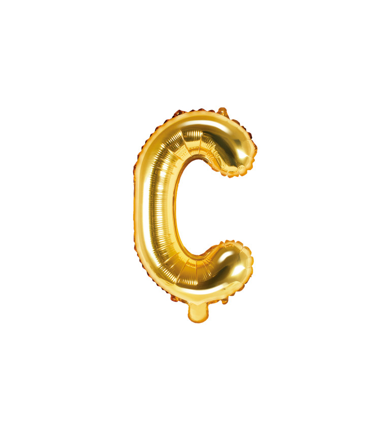 Malý zlatý fóliový balónek - písmeno C