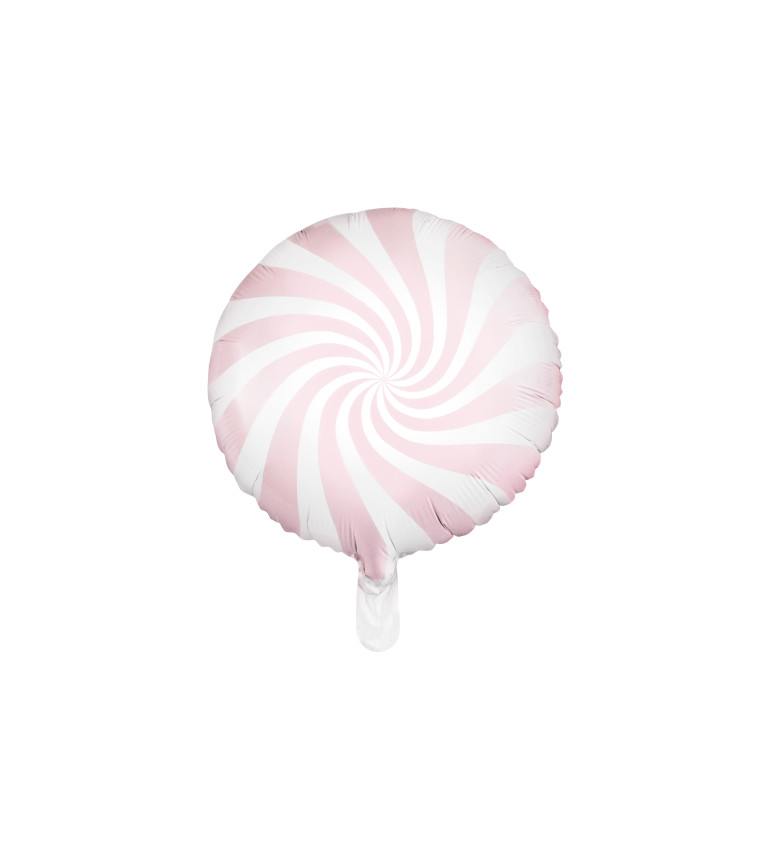 Pastelový Candy balónek - bílo-růžový