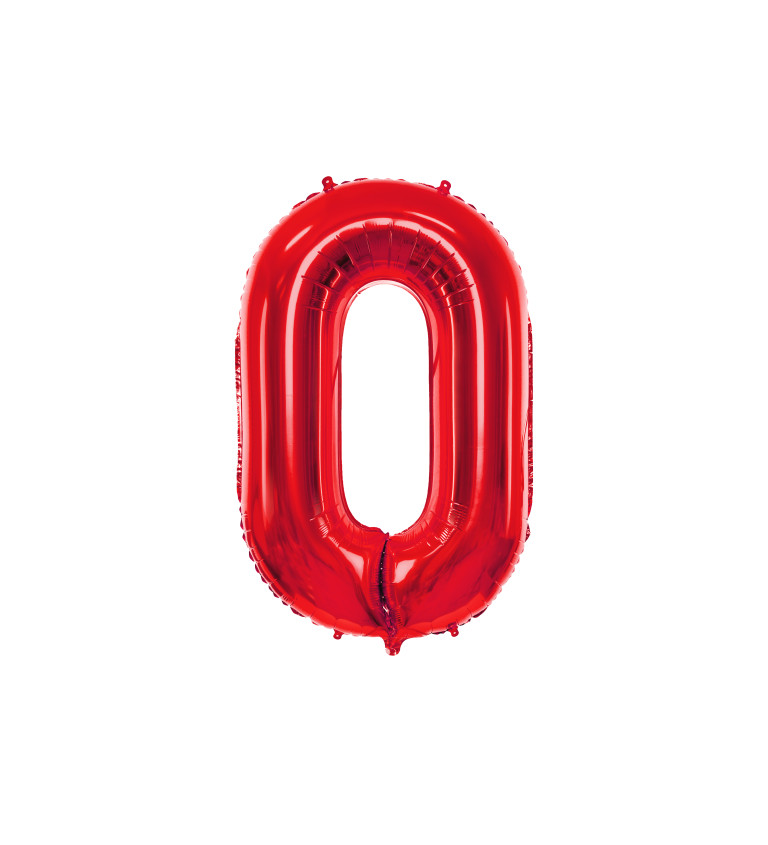 Červený fóliový balónek - číslo 0