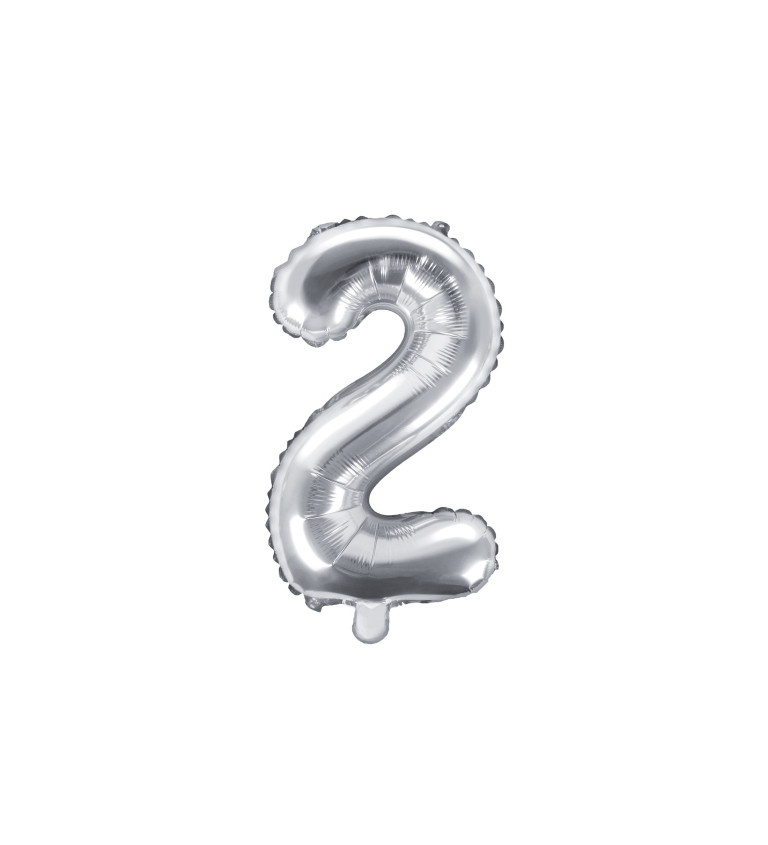 Malý stříbrný balónek- číslice 2