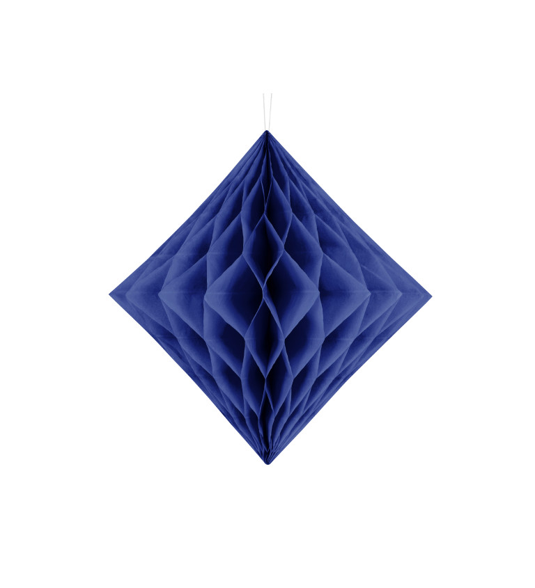 Tmavě modrý papírový diamant - 30 cm