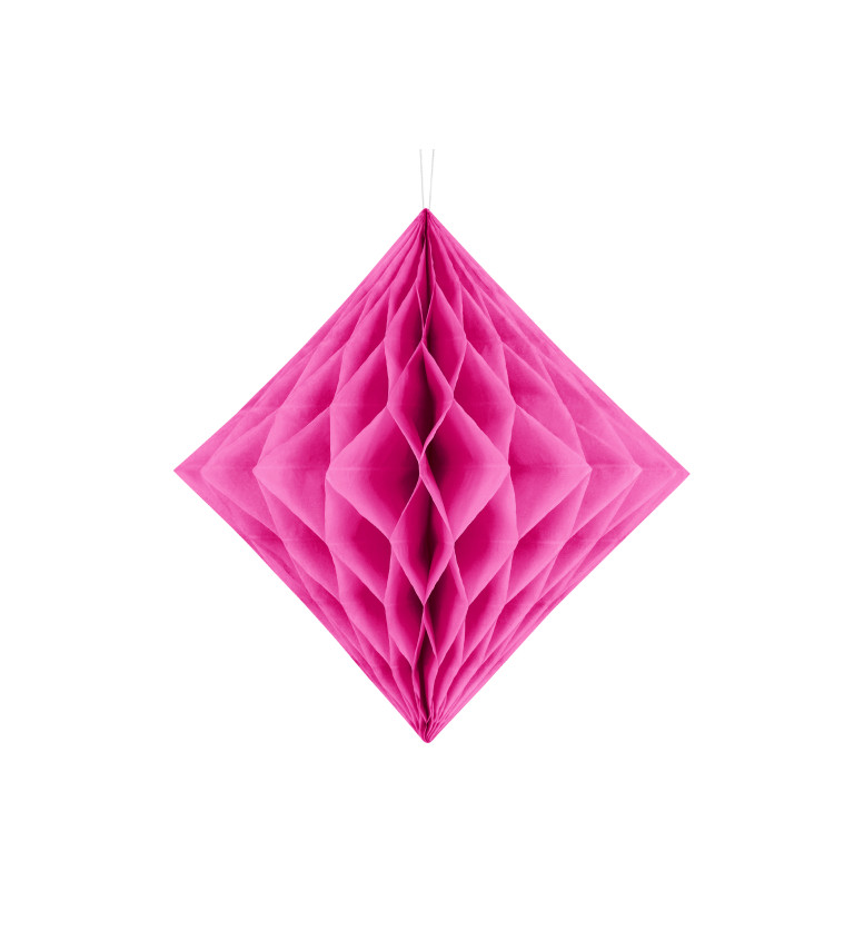 Tmavě růžový papírový diamant - 30 cm