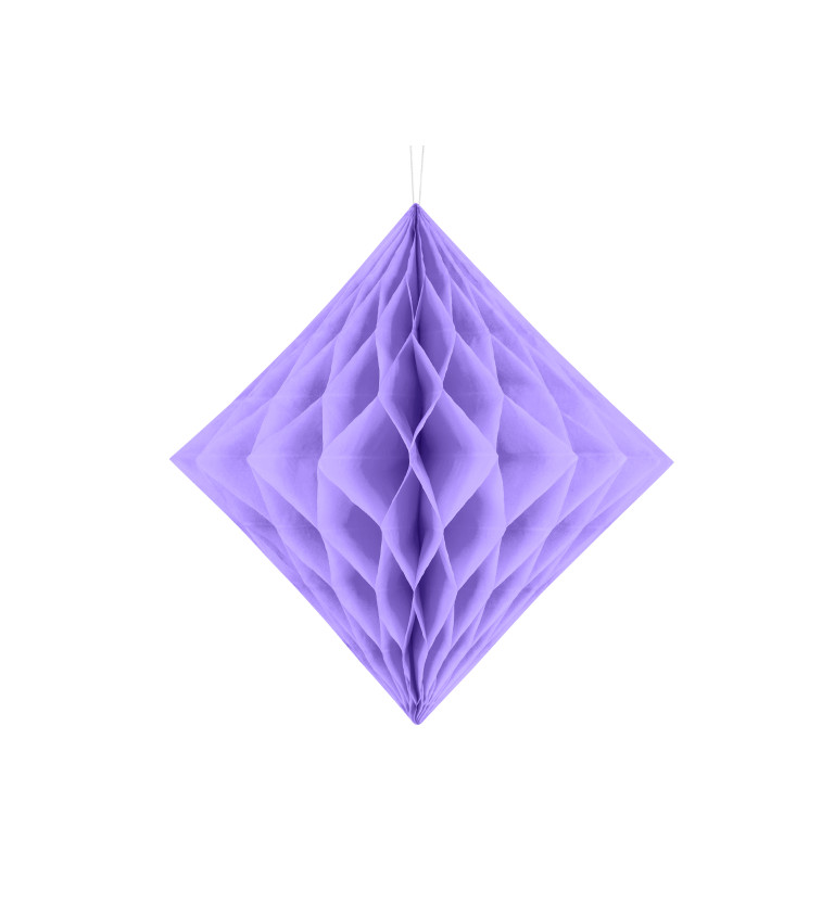 Světle fialový papírový diamant - 20 cm