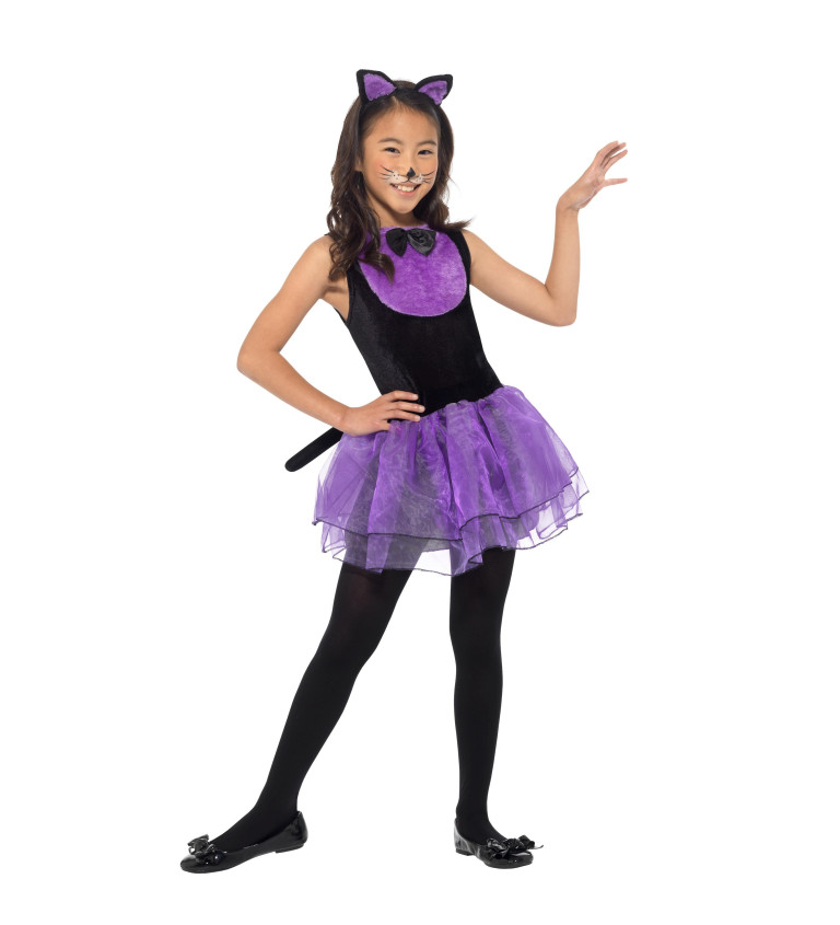 Fialová kočka - dívčí kostým