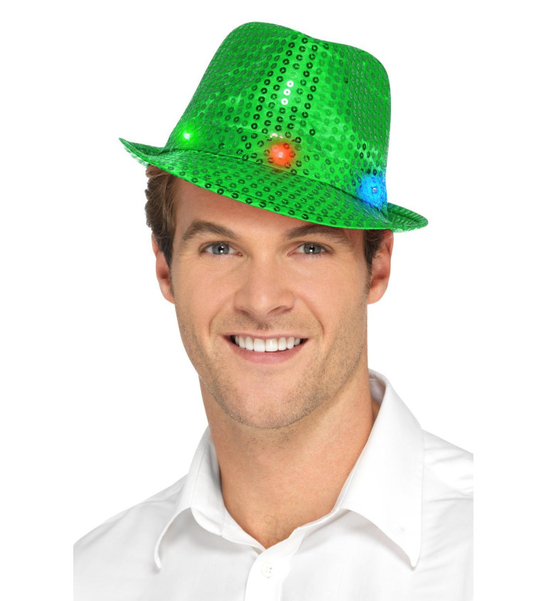 Light Up klobouk zelený