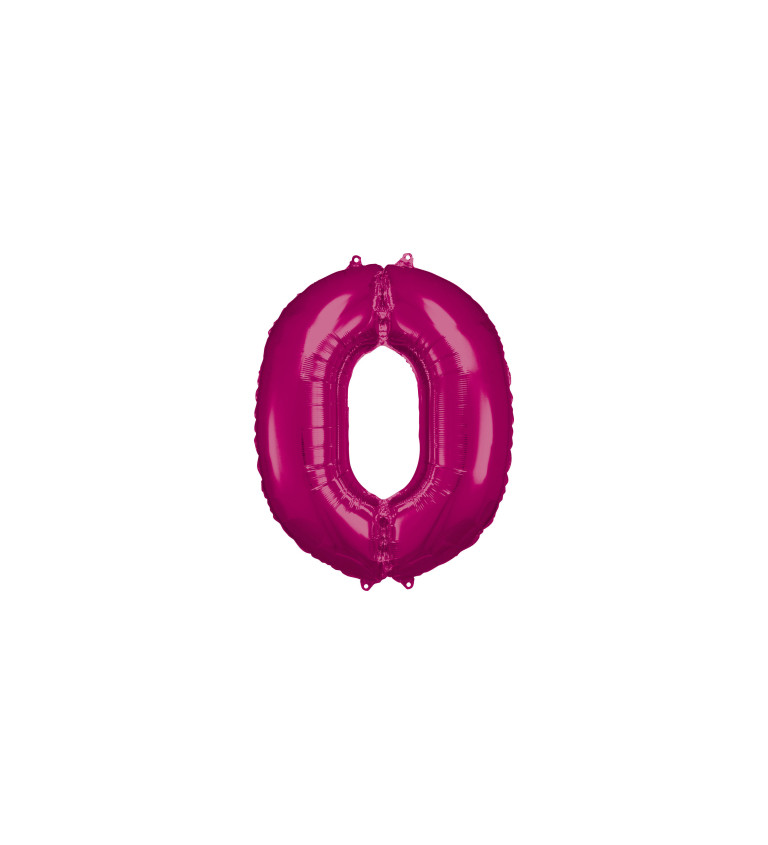 Foliový balonek - 0 - tmavě růžová