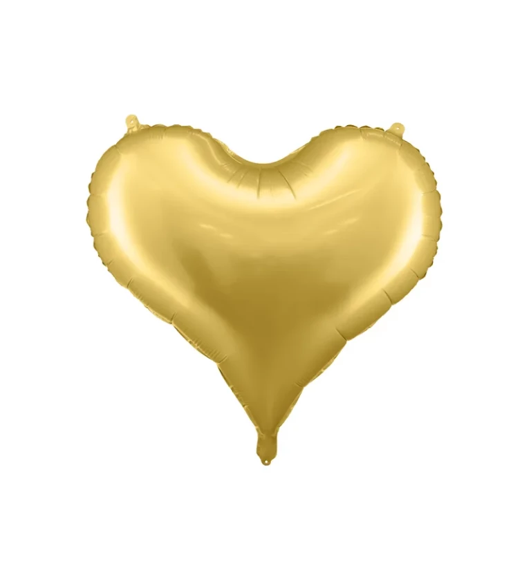 Zlatý foliový balónek - srdce