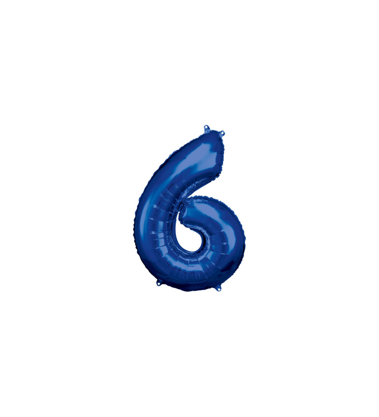 Modrý fóliový balónek - číslo 6