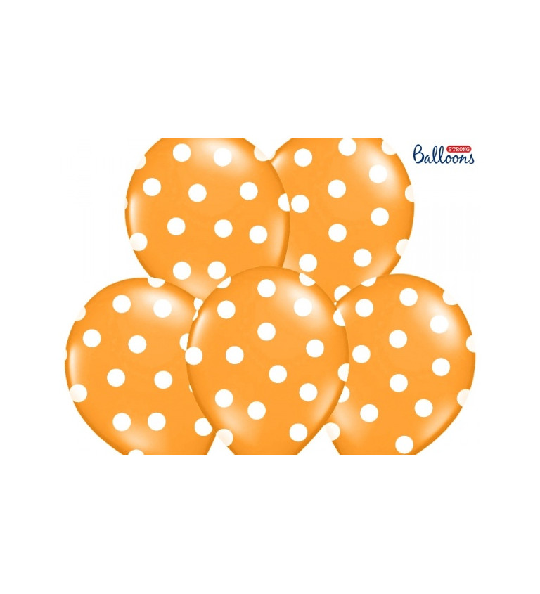 Balonky - oranžové s puntíky