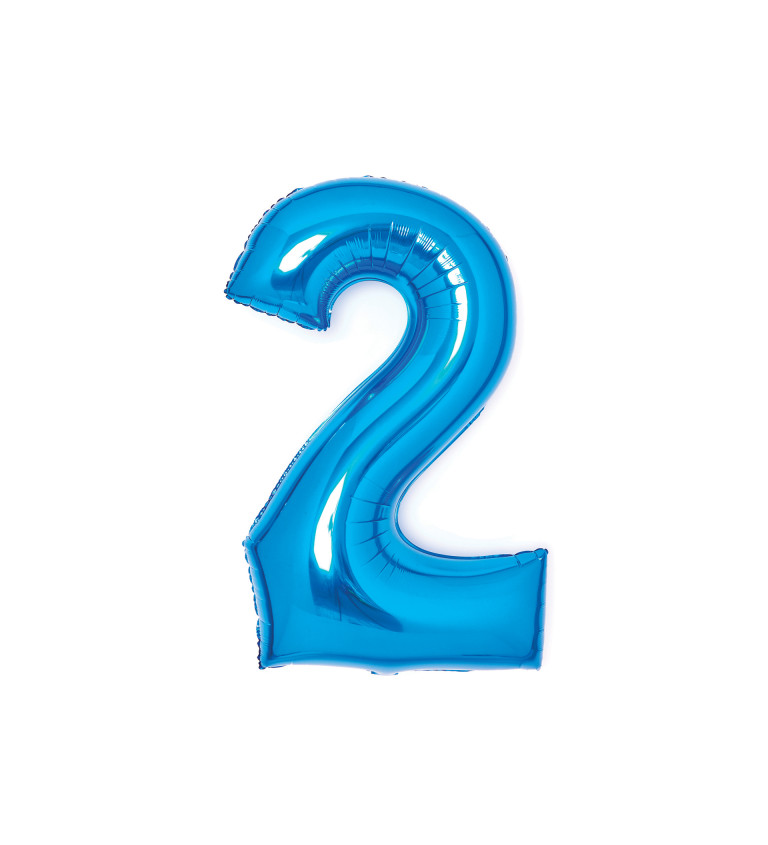 Modrý balónek ve tvaru čísla 2