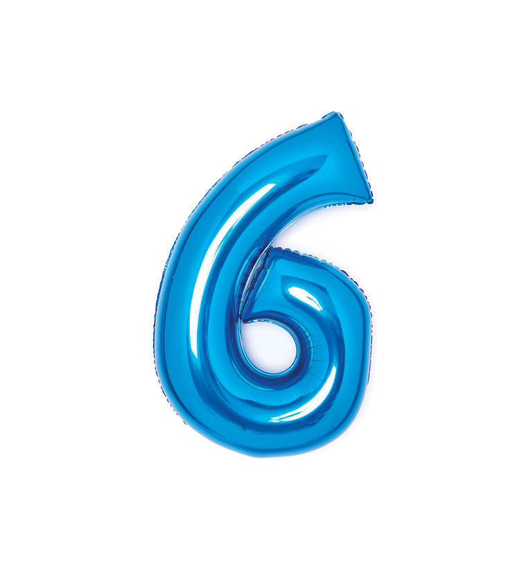 Modrý balónek ve tvaru čísla 6