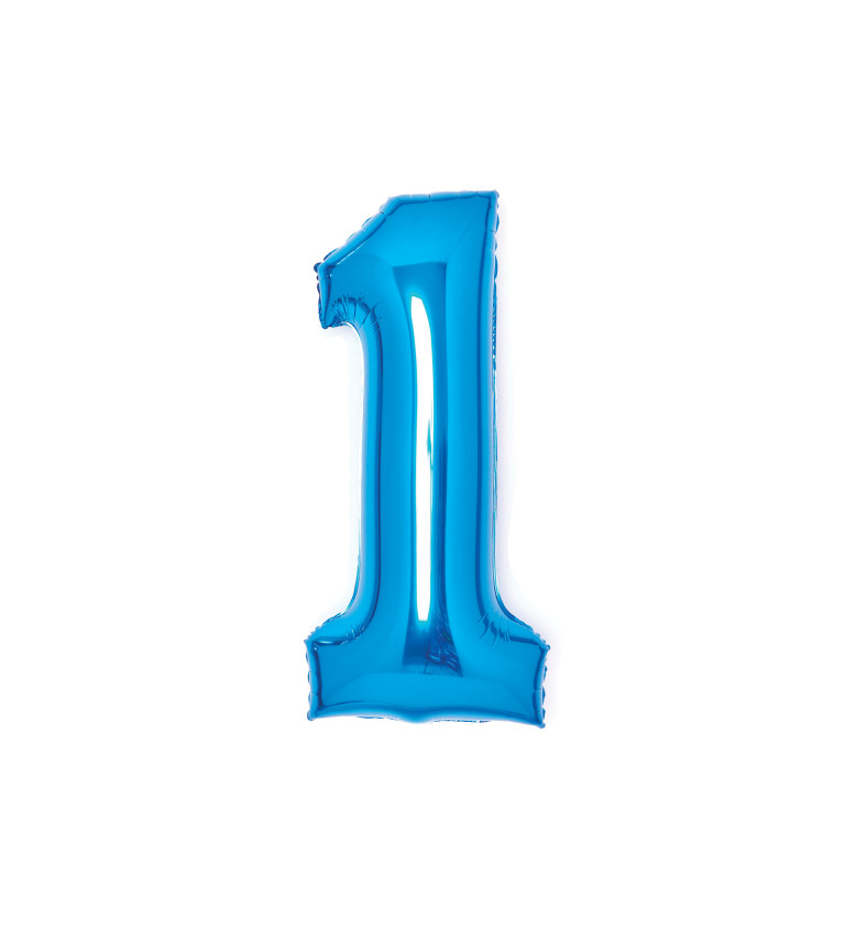 Modrý balónek ve tvaru čísla 1