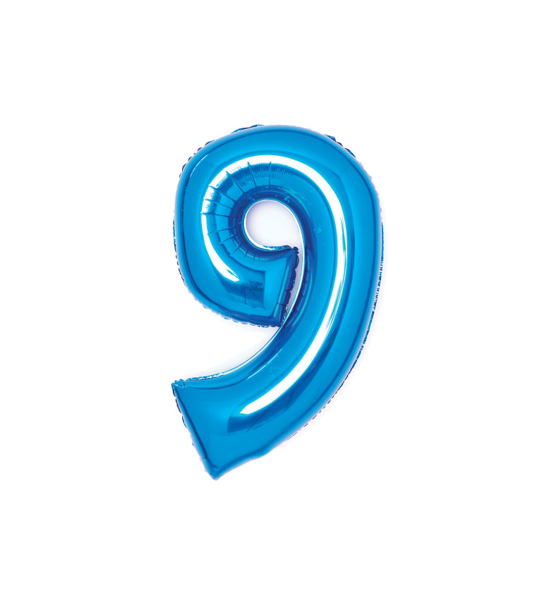 Modrý balónek ve tvaru čísla 9