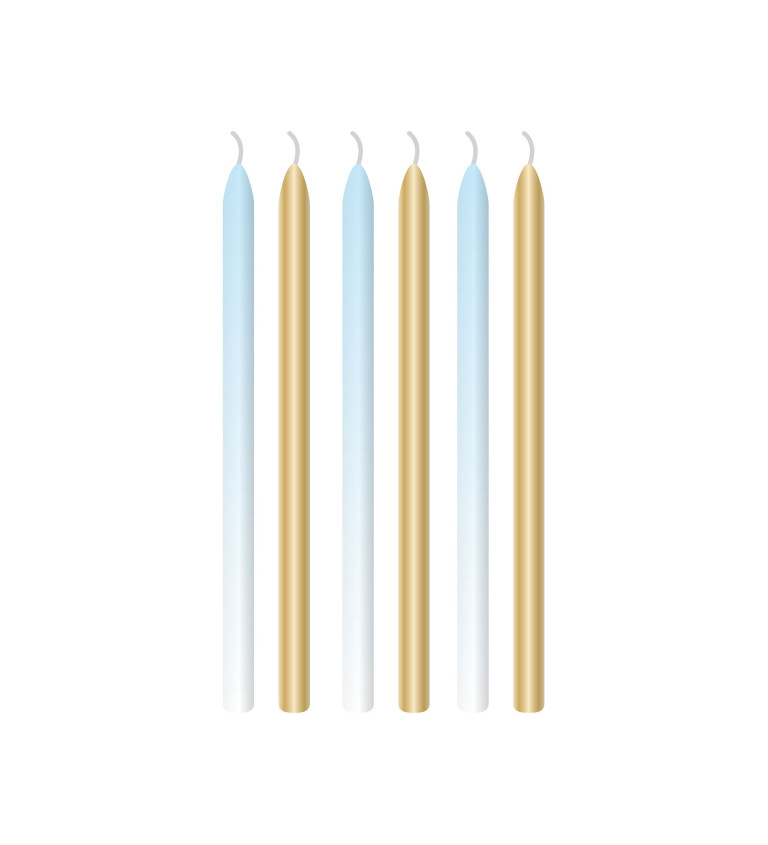 1. narozeniny modré a zlaté - svíčky