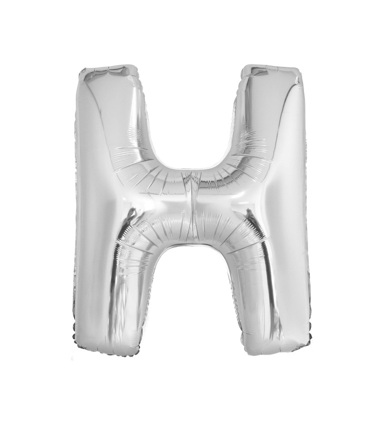 Stříbrý fóliový balónek - písmeno H