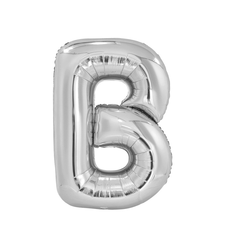 Velký stříbrný fóliový balónek - písmeno B