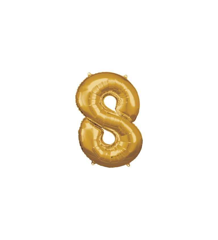 Zlatý fóliový balónek - číslo 8