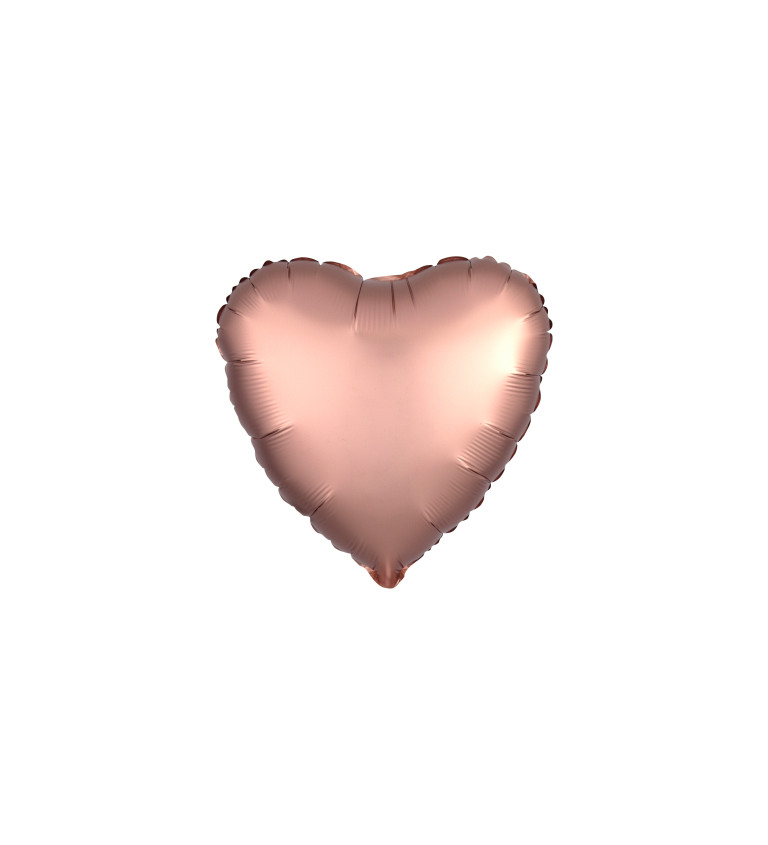Rosegold srdce - fóliový balónek