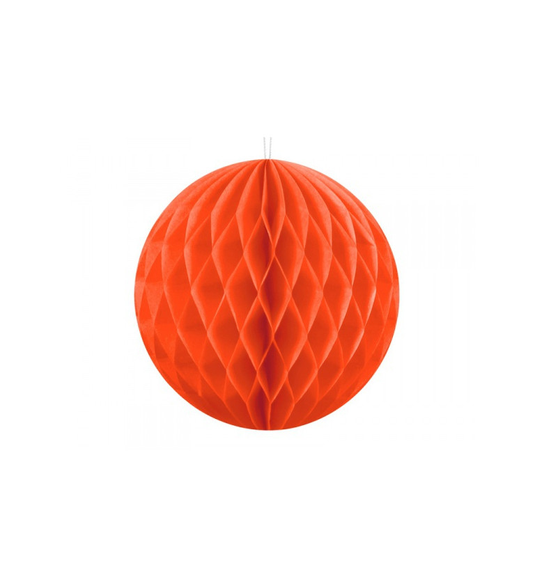 Oranžová papírová koule - 10 cm