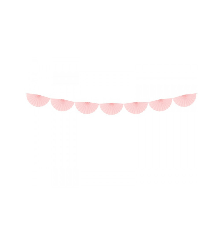 Pudrově růžová girlanda s rozetkami II