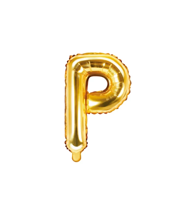 Zlatý fóliový balónek - písmeno P