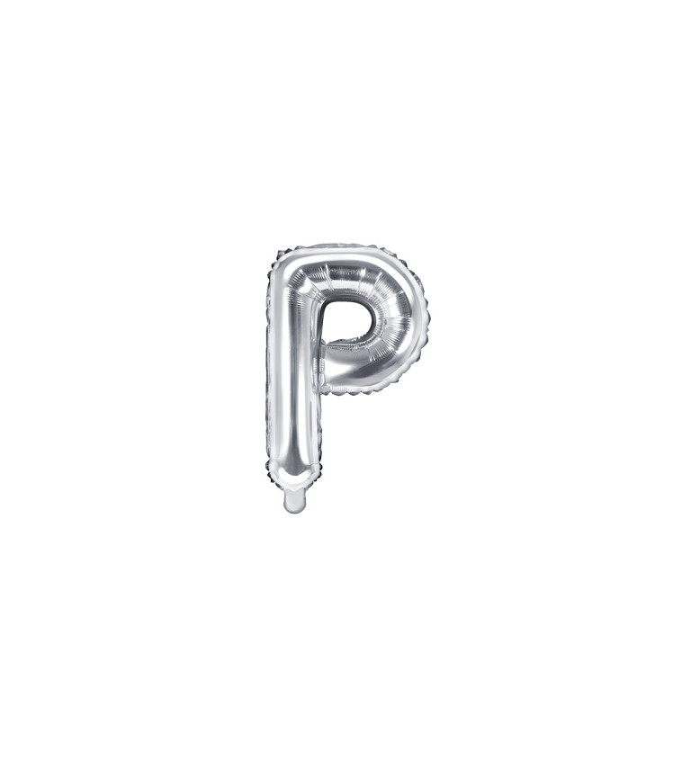 Stříbrný fóliový balónek - písmeno P