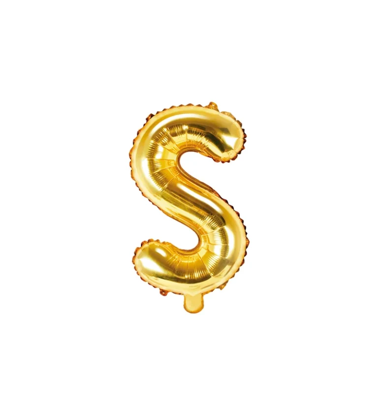 Zlatý fóliový balónek - písmeno S