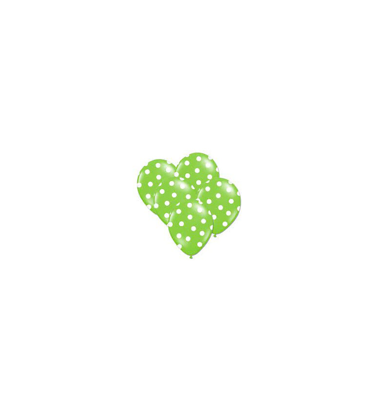 Balonky - zelené s puntíky - 50ks