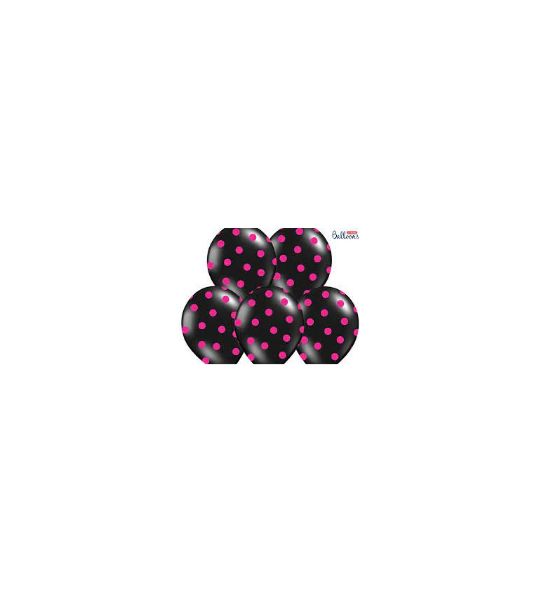 Latexové balónky černé s puntíky