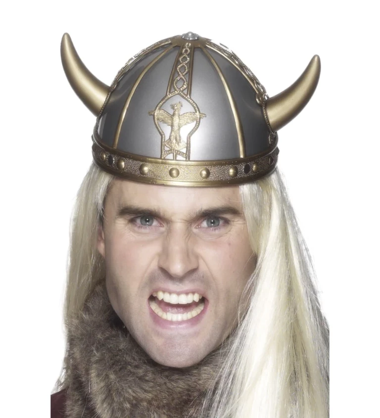 Vikingská helma - stříbrná