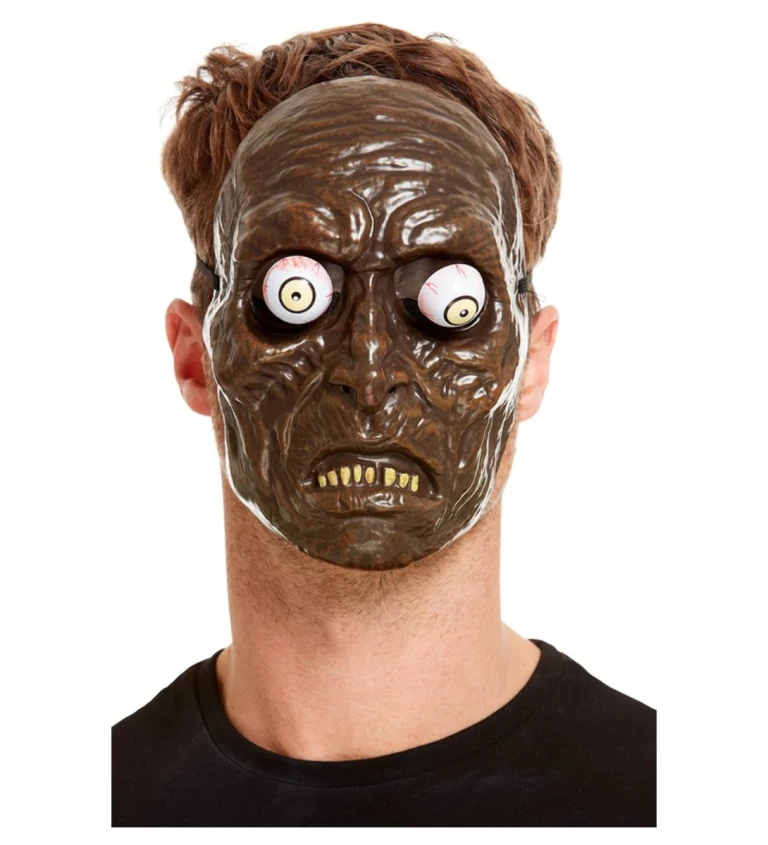 Maska Hnědý vykulený zombie