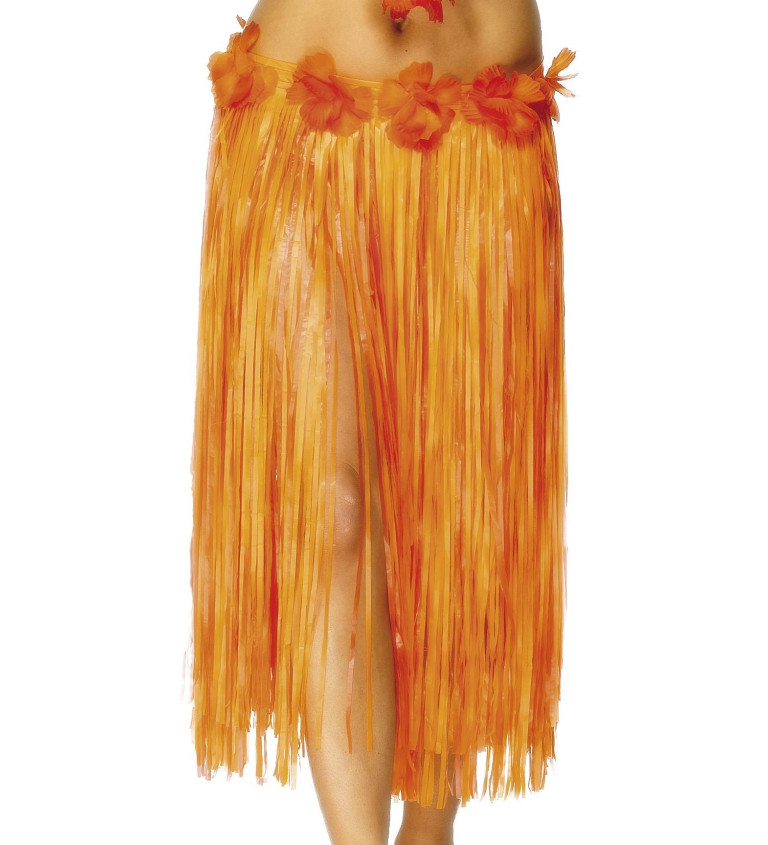 Havajská Hula sukně - oranžová