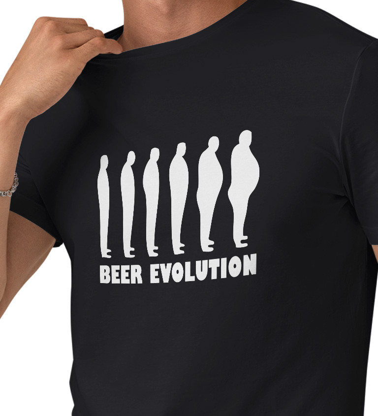 Pánské tričko černé - Beer evolution