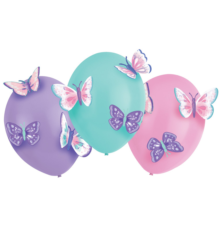 Pastelové balónky motýlci