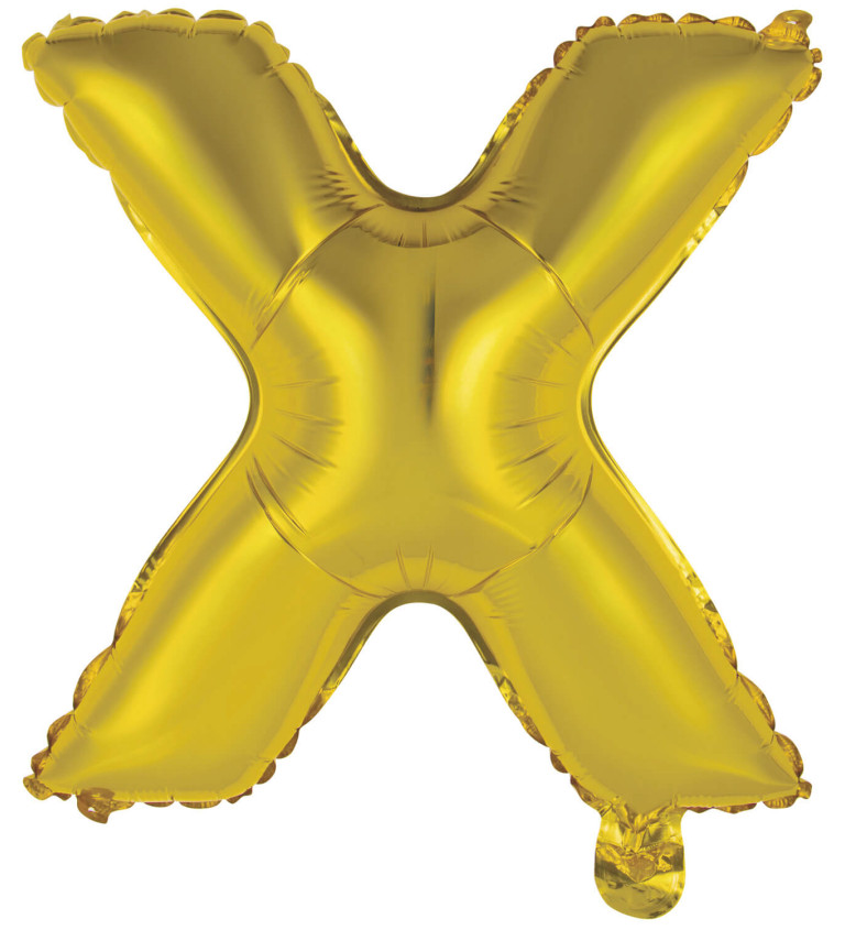Mini zlatý balónek - X