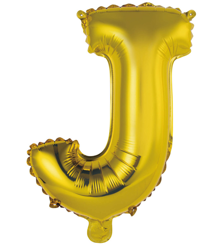 Mini zlatý balónek - J