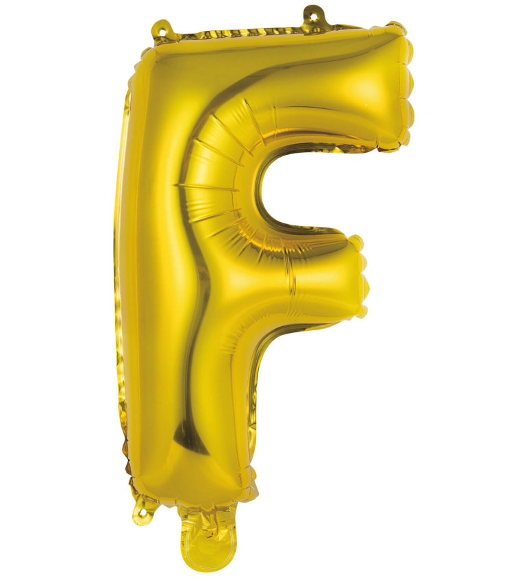 Fóliový balónek zlatý - písmeno F