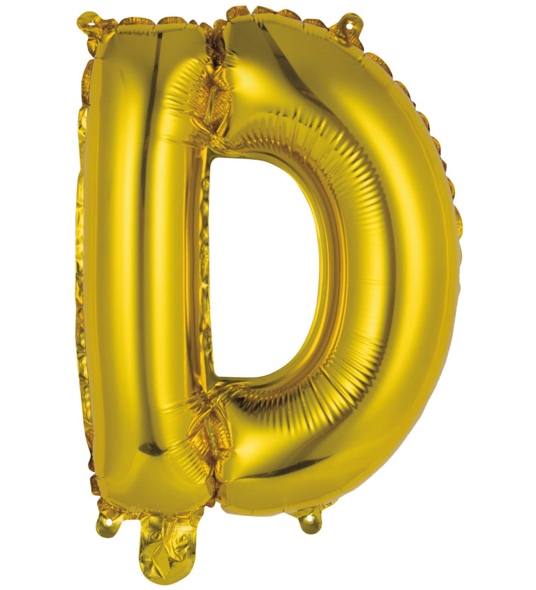 Fóliový balónek zlatý - písmeno D