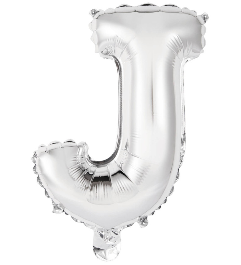 Fóliový balónek stříbrný - písmeno J